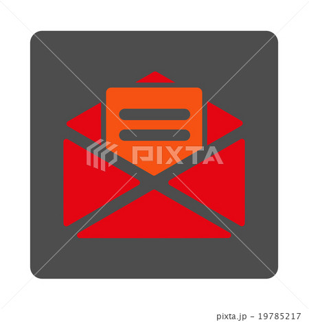 Open Mail Rounded Square Button 19785217