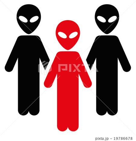 Alien Group Flat Icon 19786678