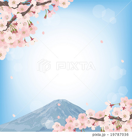 桜 富士山 イラストのイラスト素材