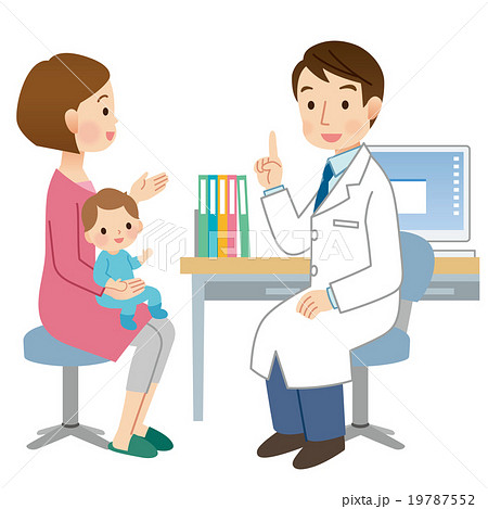 小児科 乳児検診のイラスト素材