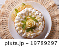 lemon meringue cake close up on the table top view 19789297