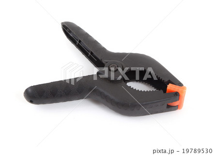 Plastic clamps isolated 19789530