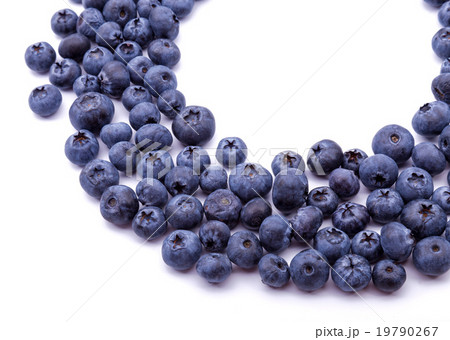Group of fresh blueberries isolated on white  19790267