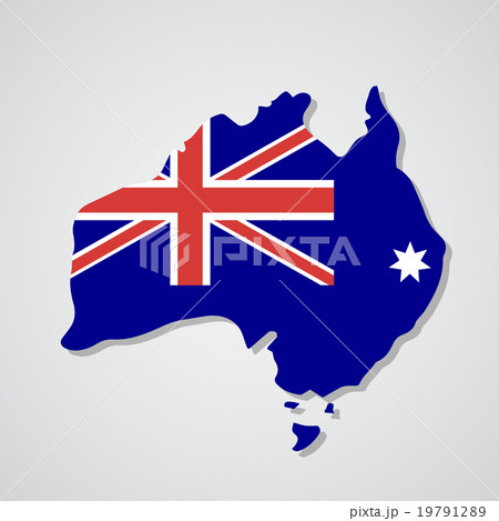 Australia Map National Flag Flat Australia Map National Flag Flat 19791289