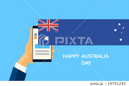 Mobile Cell Smart Phone Hands Australia Day Mobile Cell Smart Phone Hands Australia Day 19791293