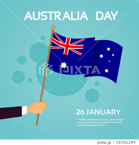 Hand Hold Australia Flag National Holiday Day Hand Hold Australia Flag National Holiday Day 19791294