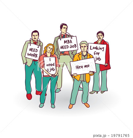 Group business people unemployed looking for job.  19791765