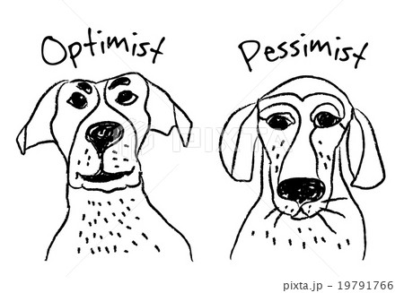 Dog faces emotions optimism pessimism.  19791766