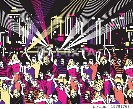 Disco open air party crowd young people dance 19791768