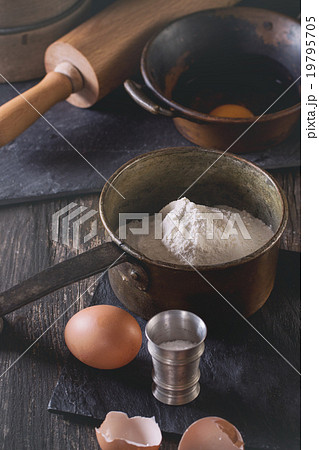 Ingredients for dough making 19795705