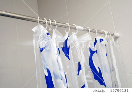 bathroom curtain closeup 19796181