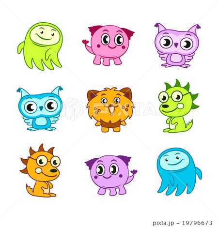 Cartoon funny monster kids Cartoon funny monster kids 19796673