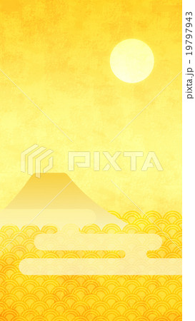 縦金_富士山黄_太陽_月_雲_05 19797943