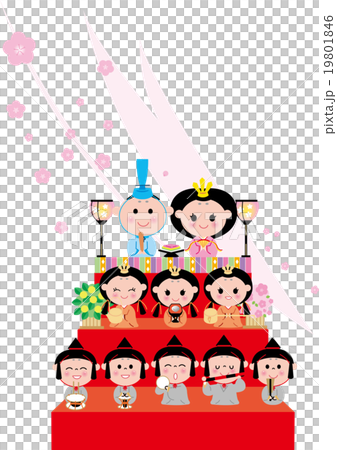 おひなさま 三人官女 五人囃子のイラスト素材 [19801846] - PIXTA