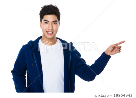 Man with finger point up 19804942