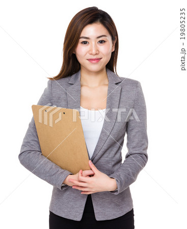 Businesswoman hold with clipboard Businesswoman hold with clipboard 19805235