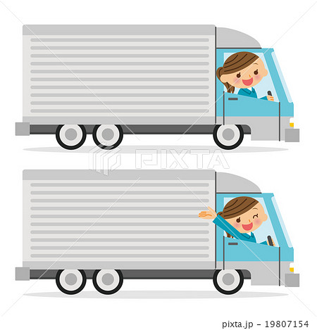 トラック運転手 女性のイラスト素材