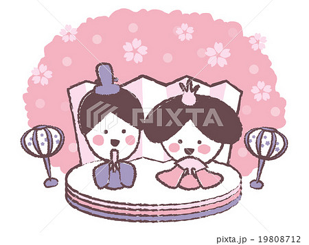 おひなさま(ピンク色） 19808712