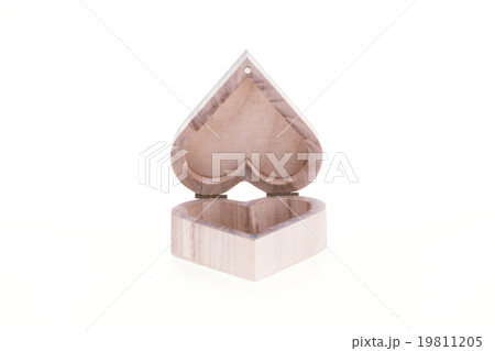 heart wood box of love on white background 19811205