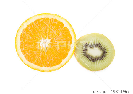 orange and kiwi fruit isolated on white background 19811967