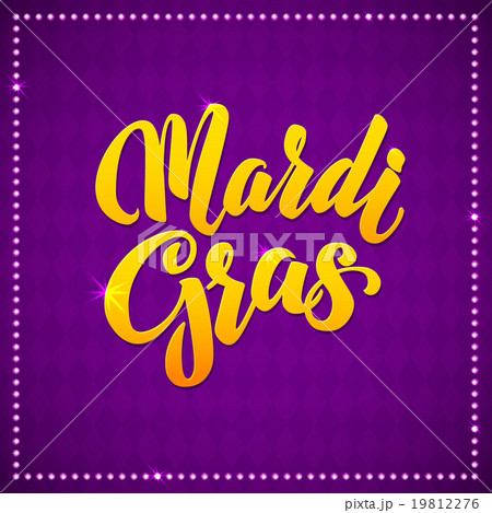Mardi Gras Carnival Calligraphy Poster. Vector 19812276
