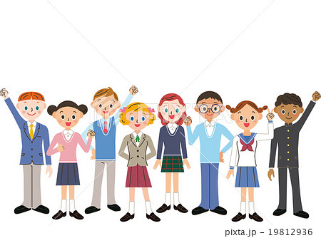 学生の男女集合 学生の男女集合 19812936