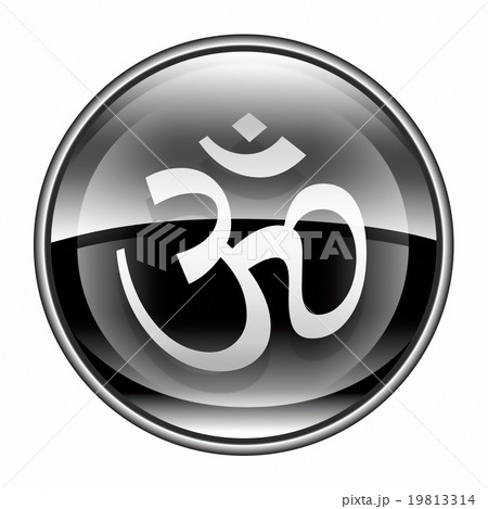 Om Symbol icon black, isolated on white  19813314