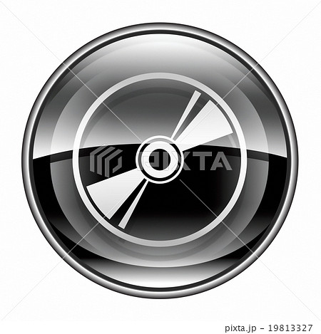 Compact Disc icon black, isolated on white 19813327