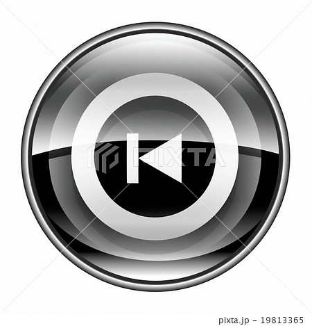 Rewind Back icon black, isolated on white  19813365