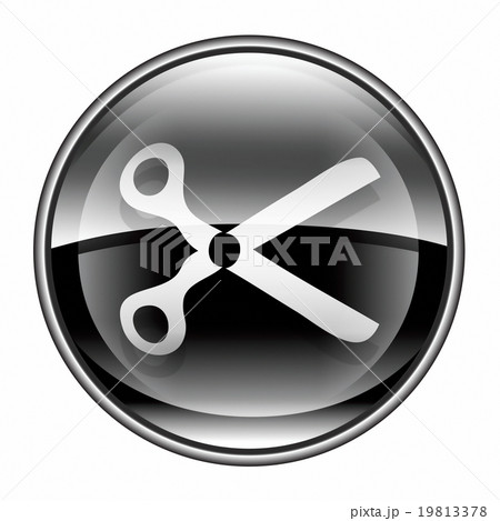 scissors icon black, isolated on white background. scissors icon black, isolated on white background. 19813378