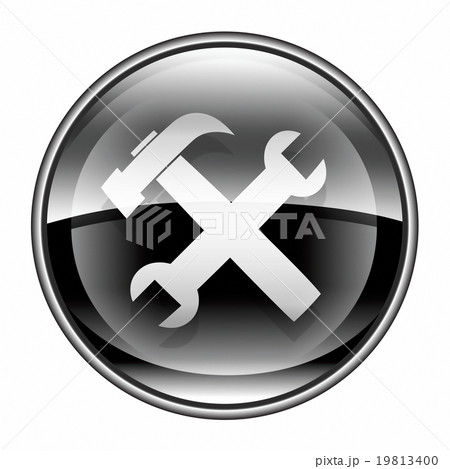 Tools icon black, isolated on white background. 19813400