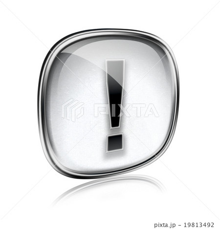 Exclamation symbol icon grey, isolated on white Exclamation symbol icon grey, isolated on white 19813492