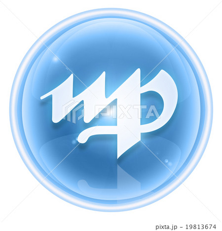 Virgo zodiac icon ice, isolated on white  19813674