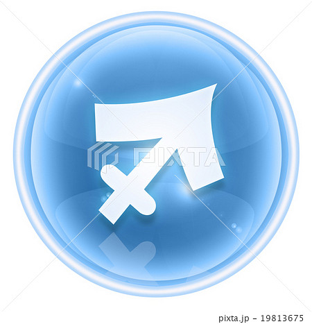 Sagittarius zodiac icon ice, isolated on white  19813675