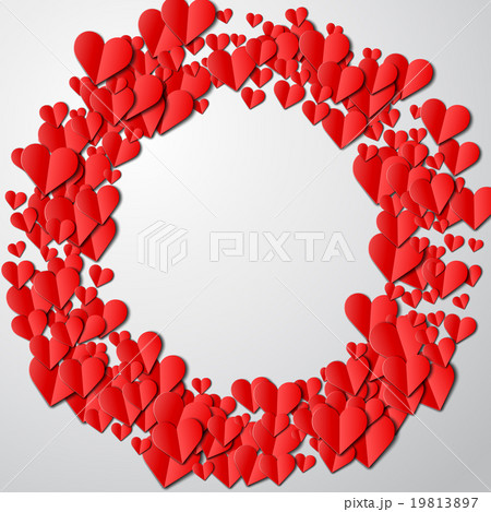 Valentines Day card with cut paper hearts Valentines Day card with cut paper hearts 19813897