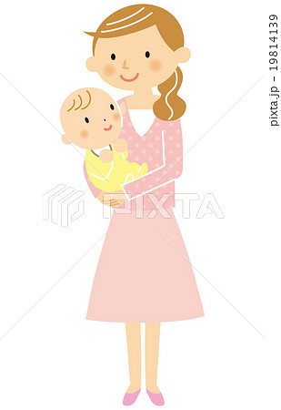 お母さん　赤ちゃん抱っこ 19814139