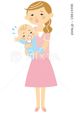 お母さん　赤ちゃん抱っこ 19814496