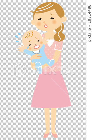 お母さん　赤ちゃん抱っこ 19814496
