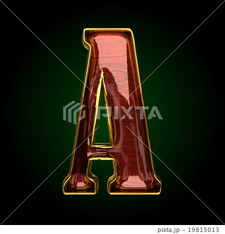 a vector golden letter with red wood a vector golden letter with red wood 19815013
