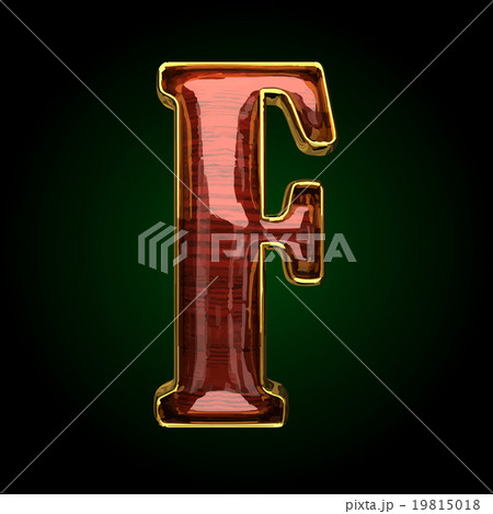 f vector golden letter with red wood 19815018