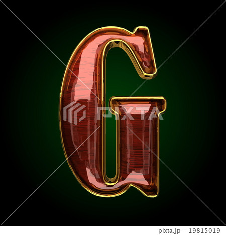 g vector golden letter with red wood 19815019