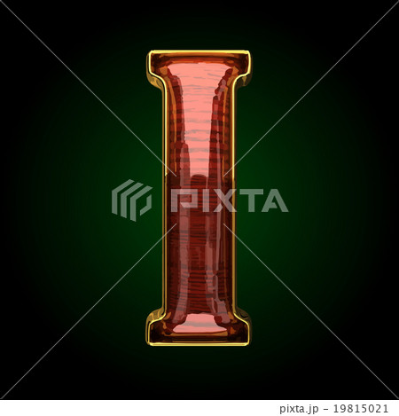 i vector golden letter with red wood i vector golden letter with red wood 19815021