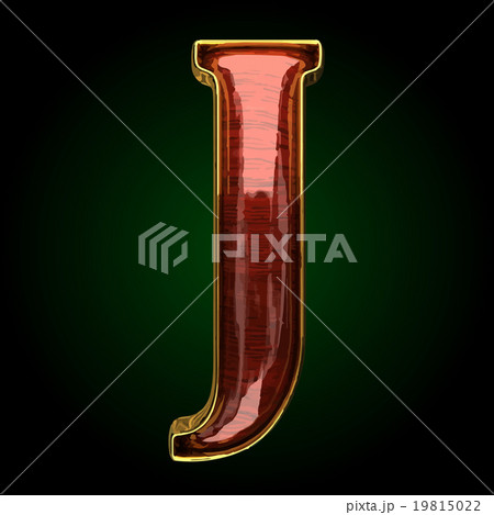 j vector golden letter with red wood 19815022