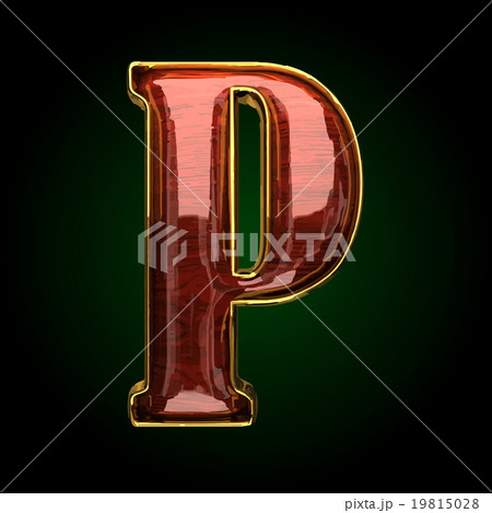 p vector golden letter with red wood p vector golden letter with red wood 19815028