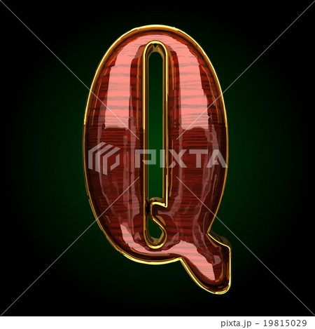 q vector golden letter with red wood 19815029