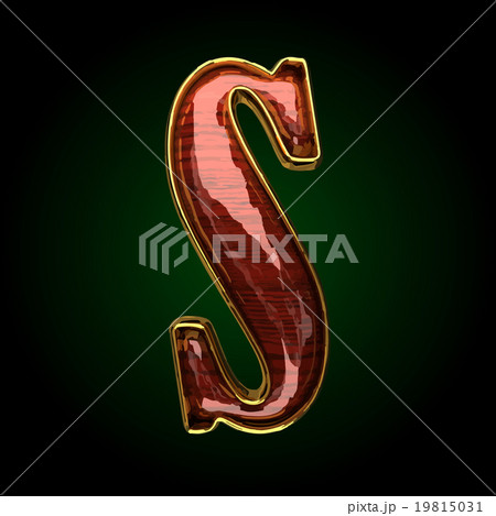 s vector golden letter with red wood s vector golden letter with red wood 19815031