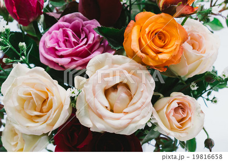 Close up Vase of Roses bouquet, Beautiful flower 19816658