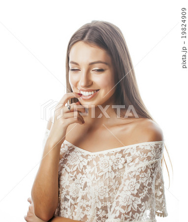 young beauty woman smiling dreaming isolated on 19824909