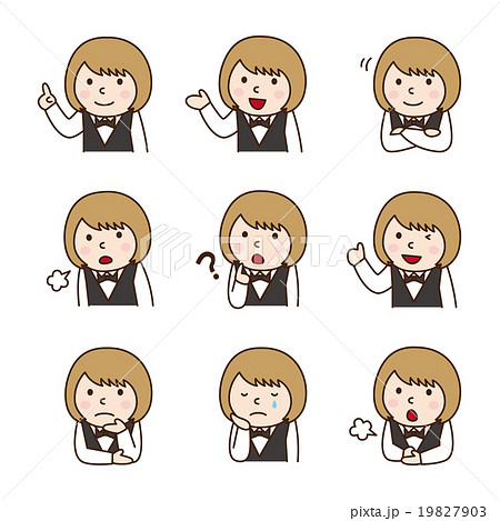 表情_バーテンダー　女の子 19827903