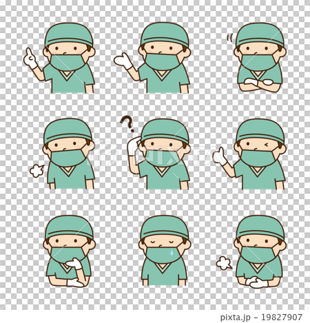 表情_医者　手術着 19827907